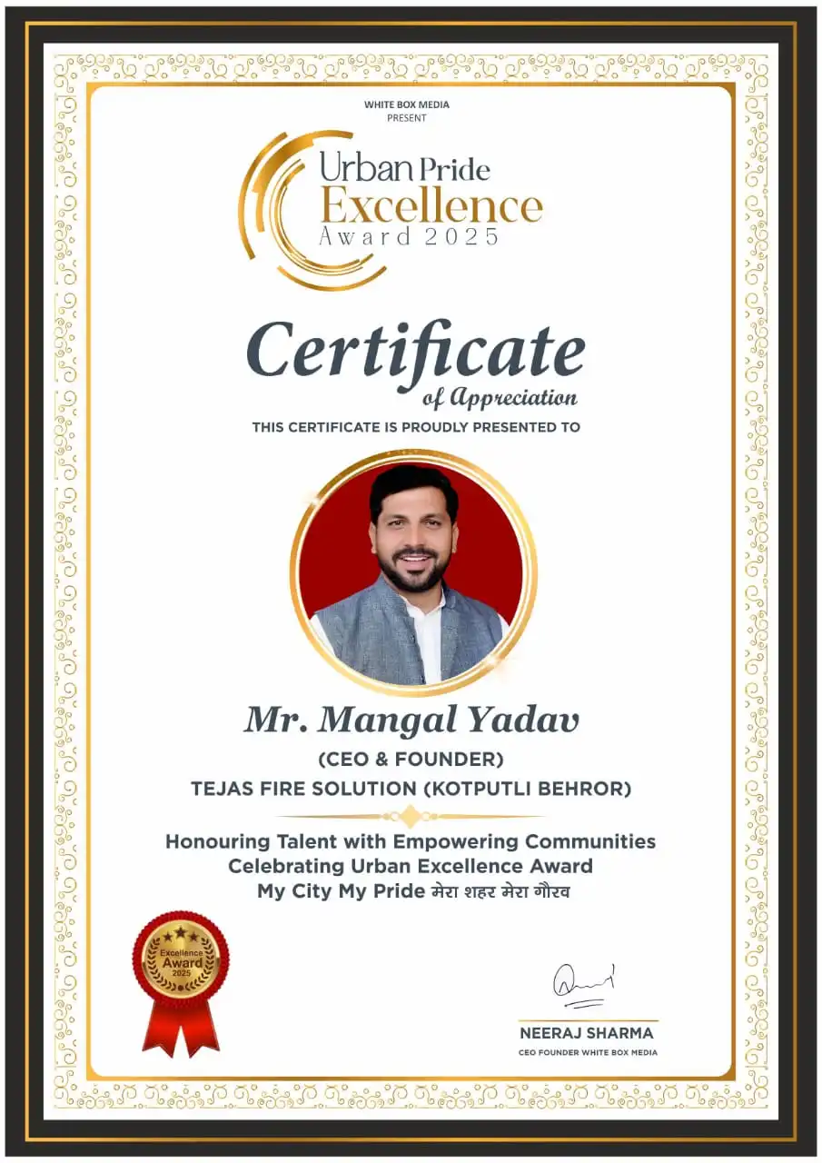Fire Protection Services Award - Tejas Fire Safety Certification
